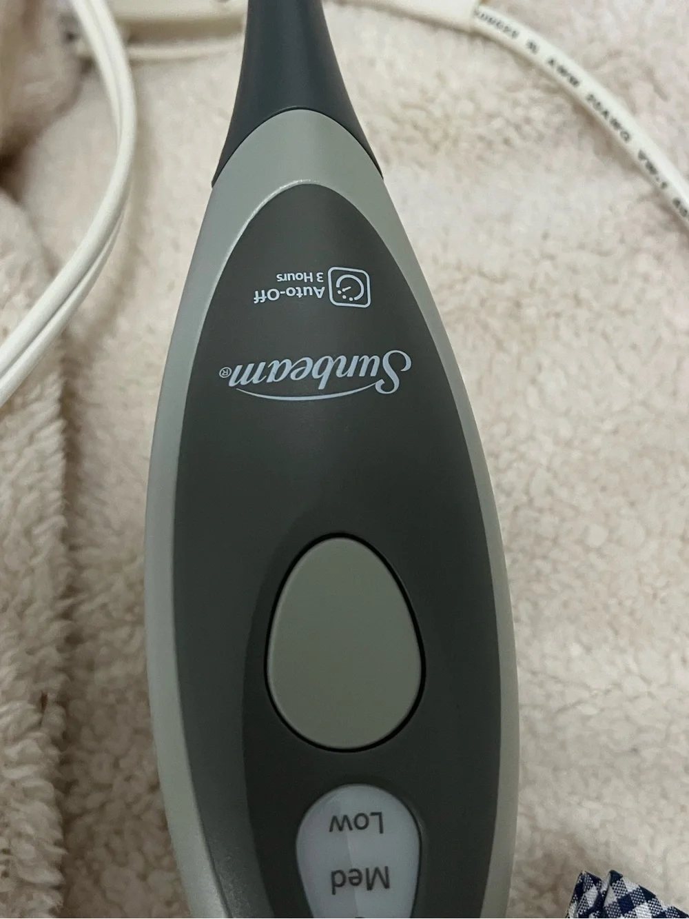 Sunbeam Cream Sherpa Electric Heated Throw Blanket w/ Controller